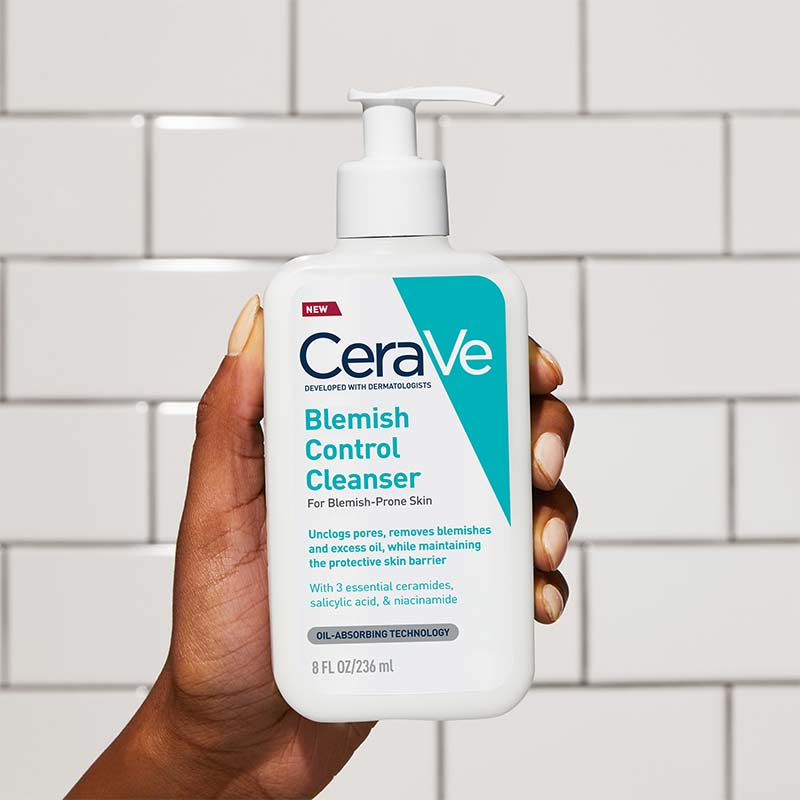 CeraVe Blemish Control Essentials Gift Set, keep breakouts at bay, cleanser, blemish-prone treat, unclog pores, remove oil, dirt & makeup, acne-causing impurities 