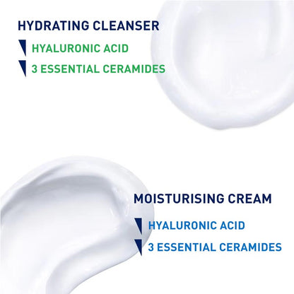CeraVe, CeraVe Dry to Very Dry Face and Body Bundle, Hydrating Cleanser, Moisturing Cream