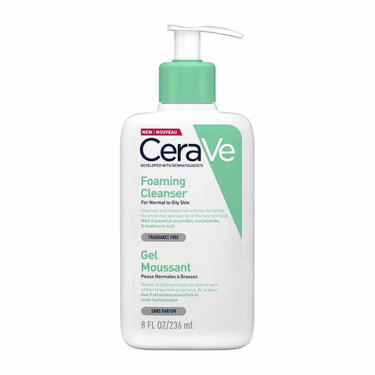 CeraVe Foaming Cleanser For Normal to Oily Skin, Soap-free cleanser, Makeup Remover, face wash