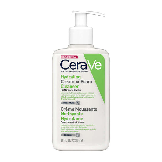 CeraVe, Hydrating Cream To Foam Cleanser For Normal to Dry Skin, CeraVe Cleanser, Ceramides, Hyaluronic Acid, Amino Acids, Fragrance Free