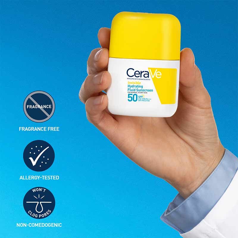 CeraVe Invisible Hydrating Fluid Face Sunscreen SPF 50