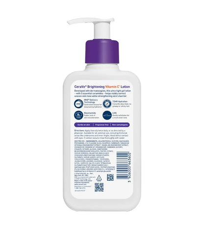 CeraVe Vitamin C Brightening Lotion Image of the back of the product with a white background
