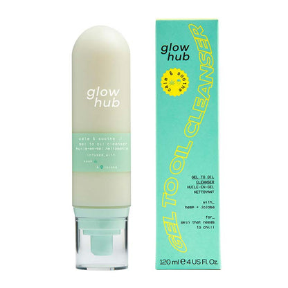 Glow Hub Calm & Soothe Gel to Oil Cleanser | face wash | cleanser | hydrating cleanser | glow hub | moisturising face wash 