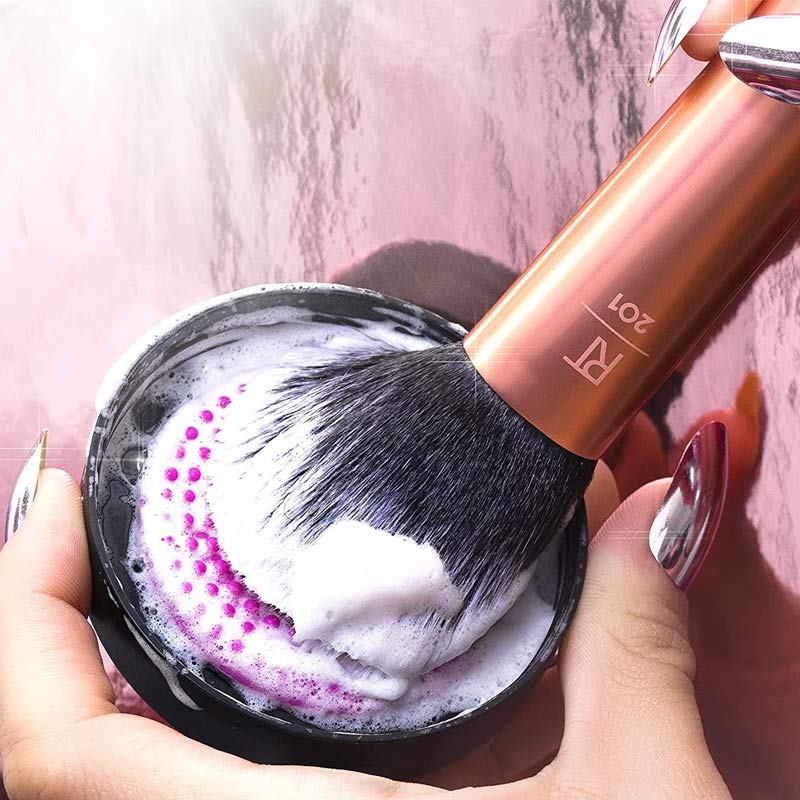 Real Techniques Brush Cleansing Balm | instant | clean | compact | makeup | brushes | brush | cleansing | solution | balm | easy | removes | build up | product | bristles | life | prolong | weekly | saviour | condition | swirl 