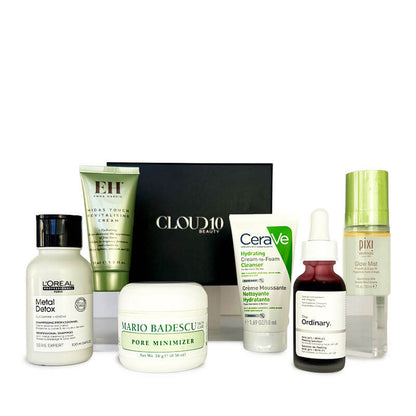 Cloud 10 Beauty Glow Box, Skincare set, skincare for dull skin, haircare for dull hair, professional haircare, clogged pores, 