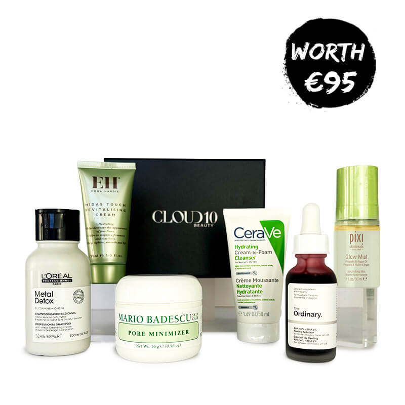 Cloud 10 Beauty Glow Box, Skincare gift set, Mario Badescu, Emma Hardie, CeraVe, The Ordinary, PIXI, L'Oréal Professionnel
