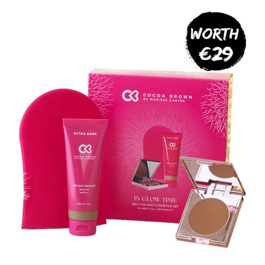 Cocoa Brown in glow time, tan gift set