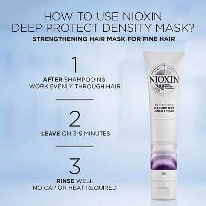 Nioxin | 3D Intensive | Deep Protect | Density Mask | anti breakage  | hair mask | professional hair growth mask | leave hair conditioner manageable | smooth