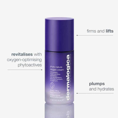 Dermalogica | Phyto | Nature | Oxygen | Cream | firming | lifting liquid | moisturizer | hydrating | oxygen-optimising | phytoactives | light-as-air | texture | ageing skin | Clinically proven | firmer | lifted 