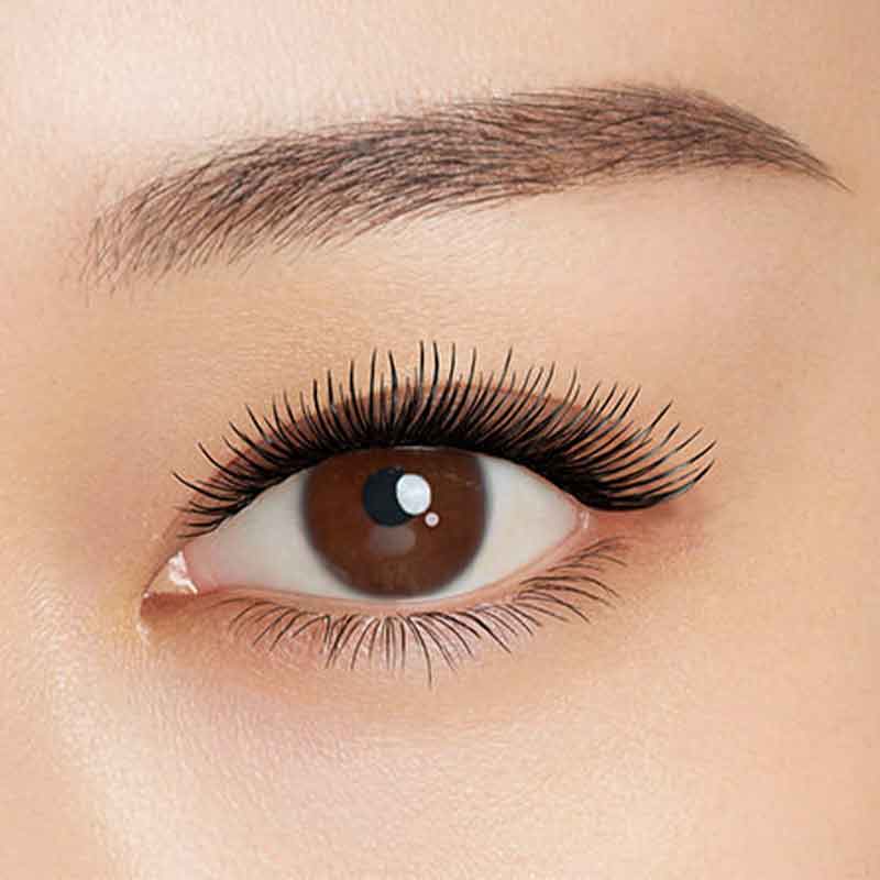 d.j.v. MIARAY Fiberwig Mascara | jet black mascara on model | lengthening easy to remove mascara
