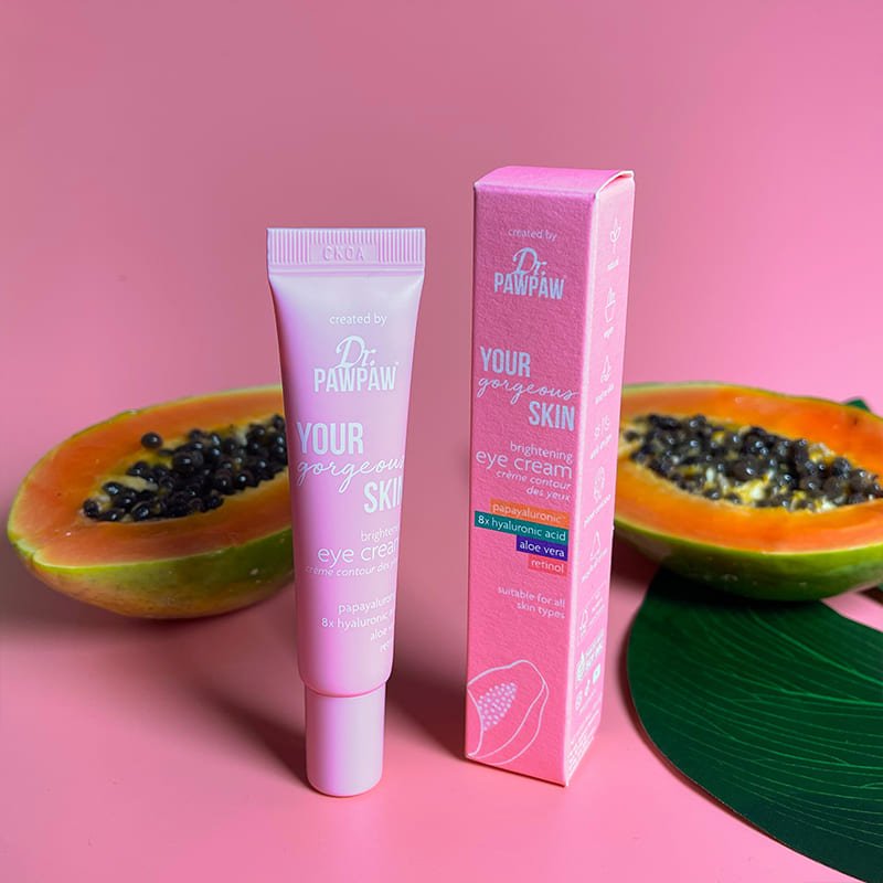 Dr Paw Paw Your Gorgeous Skin Brightening Eye Cream | targeted | rejuvenating eye cream | lightweight | vegan formula | suitable for all skin types | dark circles | youthful | firmer | brighter eye area | gorgeous skin deserves nothing less.