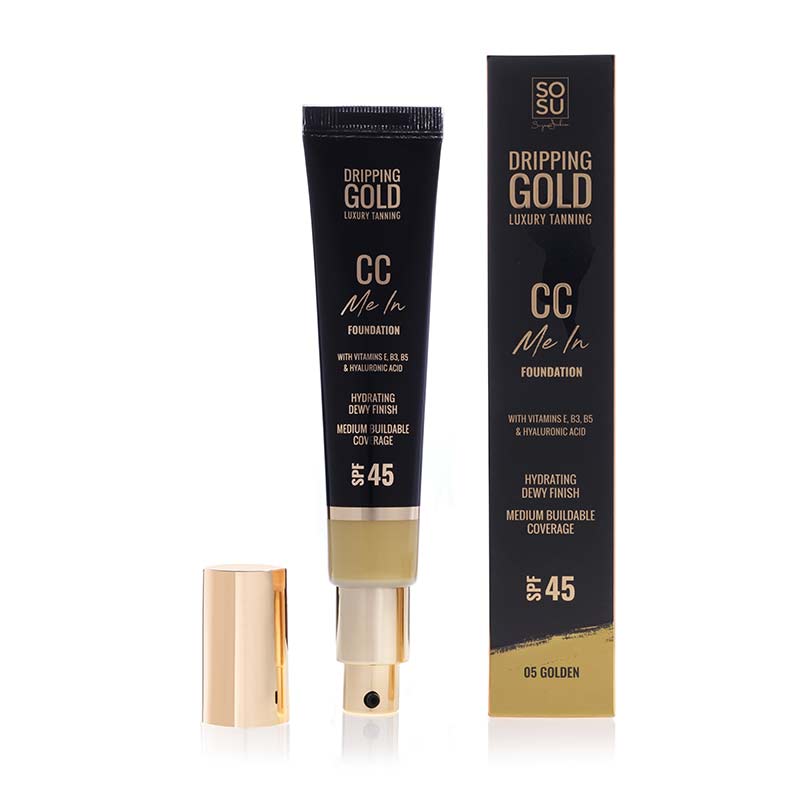 SoSu by SJ Dripping Gold CC Me In Foundation Medium Coverage SPF 45 05 Golden