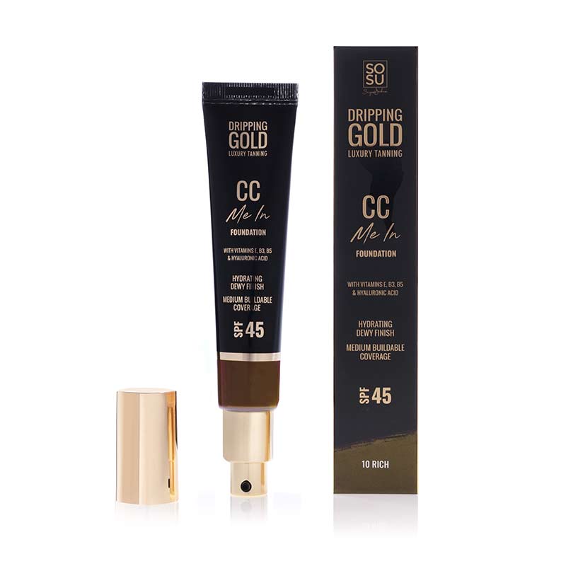 SoSu by SJ Dripping Gold CC Me In Foundation Medium Coverage SPF 45 10 Rich Dewy Finish