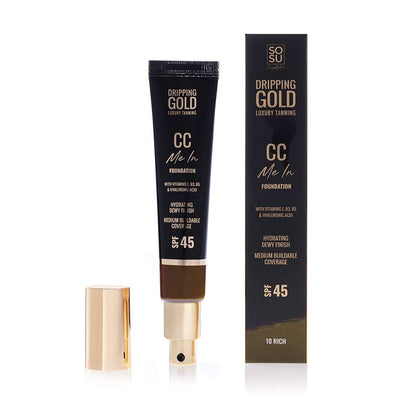 SoSu by SJ Dripping Gold CC Me In Foundation Medium Coverage SPF 45 10 Rich Dewy Finish