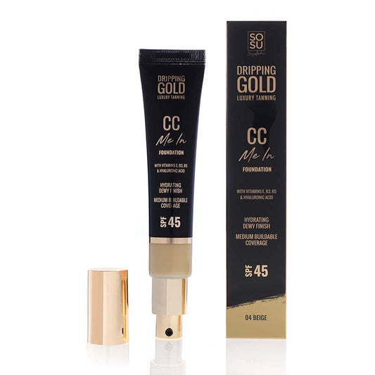 SoSu by SJ Dripping Gold CC Me In Foundation Medium Coverage SPF 45 04 Beige Dewy Finish