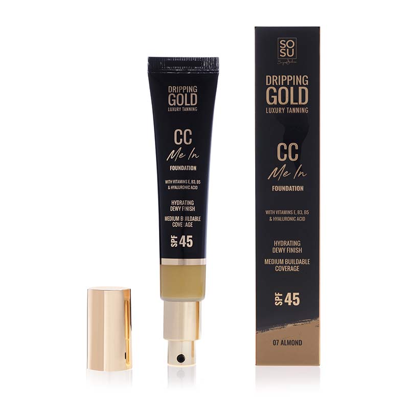 SoSu by SJ Dripping Gold CC Me In Foundation Medium Coverage SPF 45 07 Almond