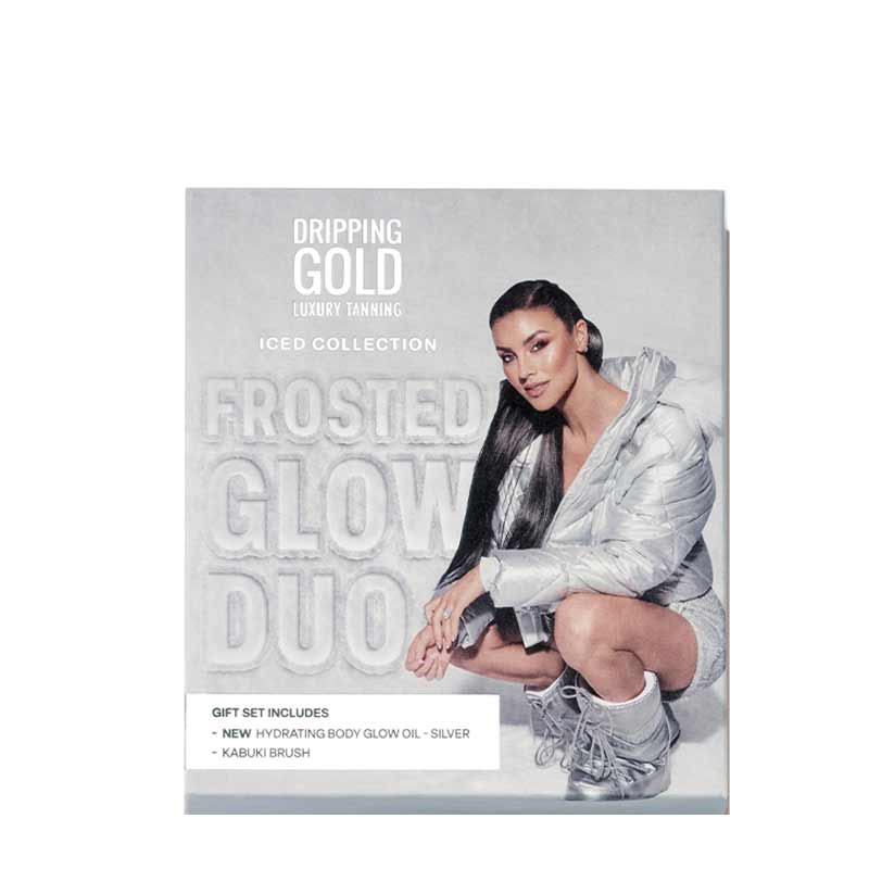 Dripping Gold Frosted Glow Duo Silver Body Oil Gift Set
