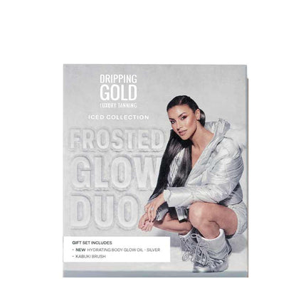 Dripping Gold Frosted Glow Duo Silver Body Oil Gift Set