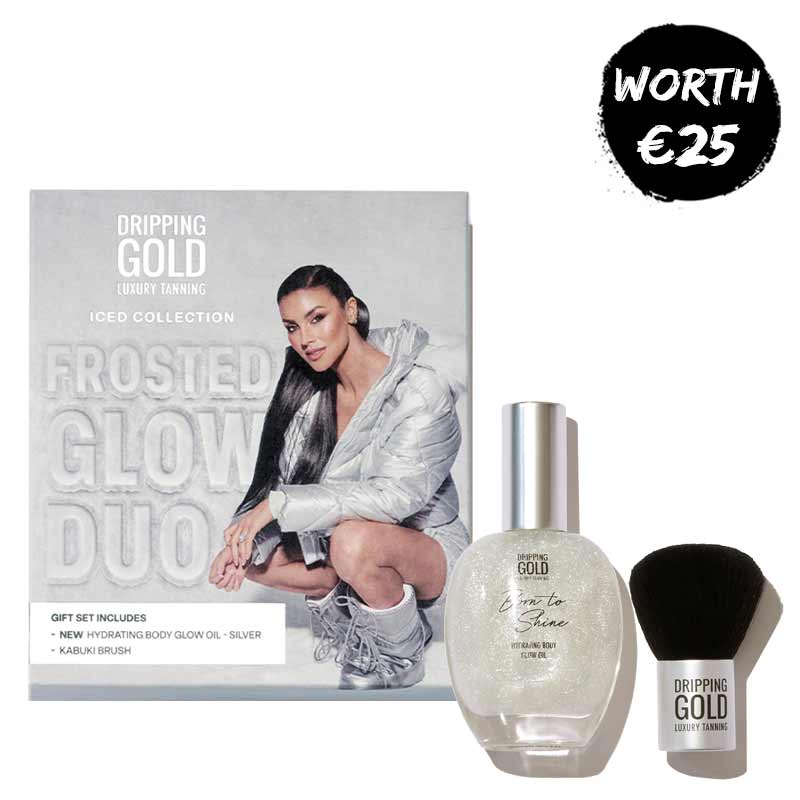 Dripping Gold Frosted Glow Duo Silver Body Oil Gift Set