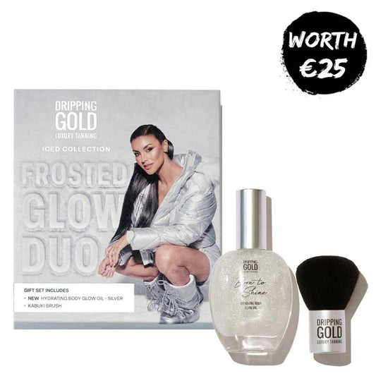 Dripping Gold Frosted Glow Duo Silver Body Oil Gift Set