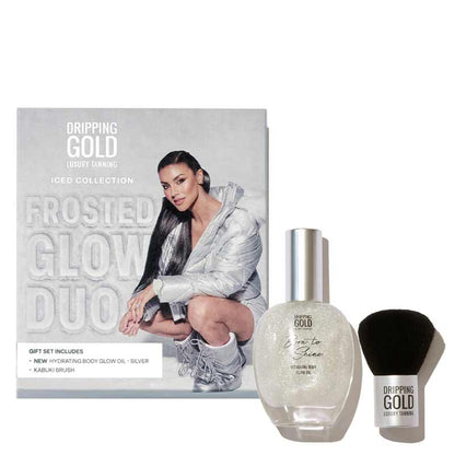 Dripping Gold Frosted Glow Duo Silver Body Oil Gift Set