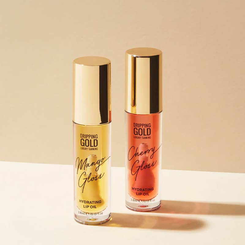 Dripping Gold Hydrating Lip Oil | incredibly | nourishing | lip | oil | subtle | colour | lips | Oils | hydrating | beauty | necessary | lips | moisturized | nourished | Cherry | Mango | Glow | Gloss 