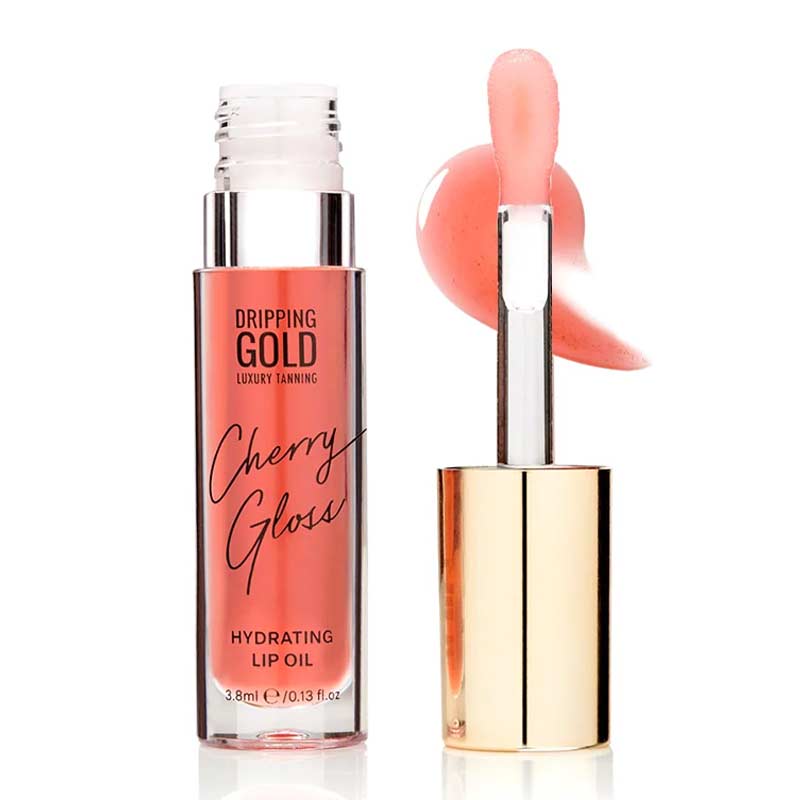 Dripping Gold Hydrating Lip Oil | intensely | nourishing | lip | oil | adds | subtle | colour | pout | Cherry | Infused | blend | oils | hydrating | beauty | essential | lips | hydrated | nourished