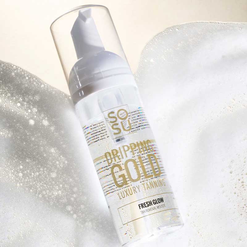 Dripping Gold Tan Removal Mousse | Effortlessly removes old tan | Prepares skin for new self-tan | Infused with Vitamin E and A | Gentle formula | Nourishes and revitalizes skin | No harsh ingredients | Provides a fresh start for your tan