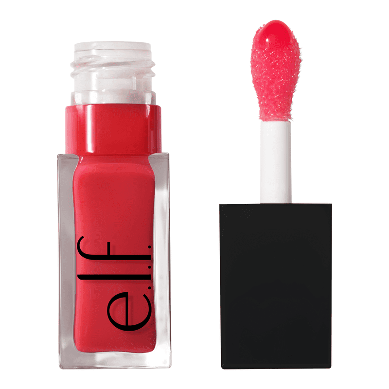 e.l.f. Glow Reviver Lip Oil | Tinted lip oil | High-shine finish | Hydrates lips | Enhances natural colour | Oversized plush cushion applicator | Sheer wash of colour | Minty scent | Wear alone or over lipstick | Vegan & Cruelty-Free | Red Delicious