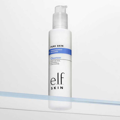 e.l.f Skin Pure Skin Cleanser | creamy, non-foaming formula | removes dirt, oil, and impurities | gentle and non-irritating | leaves skin refreshed and nourished