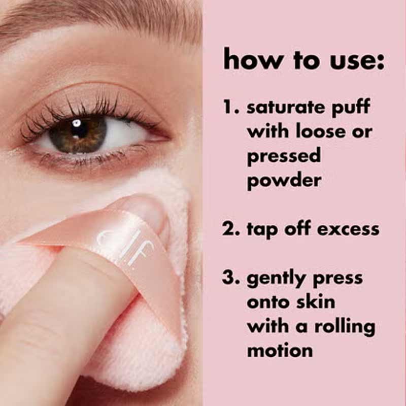 how to use the e.l.f. Halo Glow Pinkie Powder Puffs