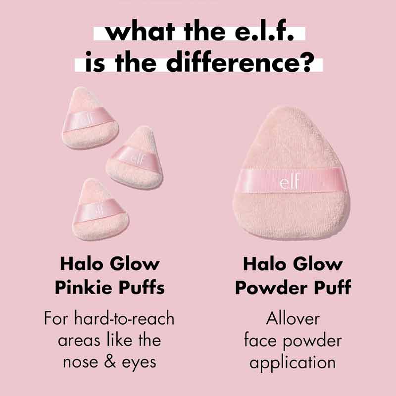 e.l.f. Halo Glow Powder Puff Vs e.l.f. Halo Glow Pinkies Puff, makeup puffs