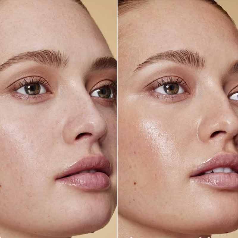 e.l.f. Skin Bronzing Drops Tinted Serum Before & After