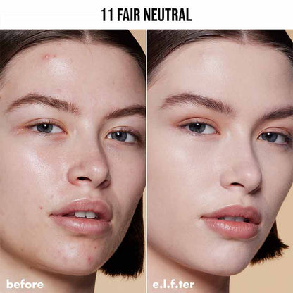 e.l.f. Soft Glam Satin Foundation Before & After