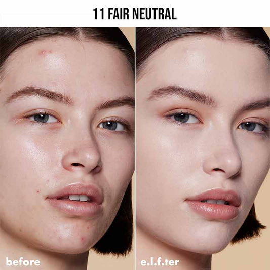 e.l.f. Soft Glam Satin Foundation Before & After