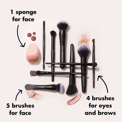 e.l.f. Ten Out Of Ten Brush Kit, elf makeup brush set, face and eye brushes