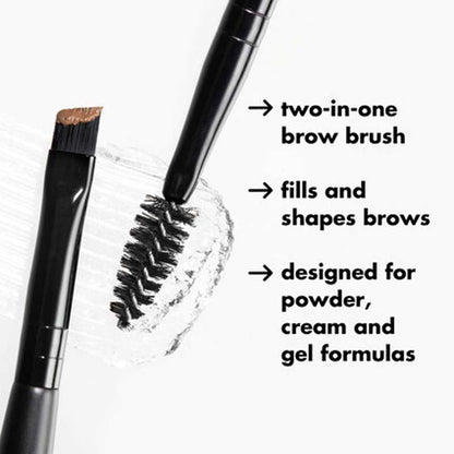 e.l.f. Eyebrow Duo Brush, angled eyebrow brush with a spoolie