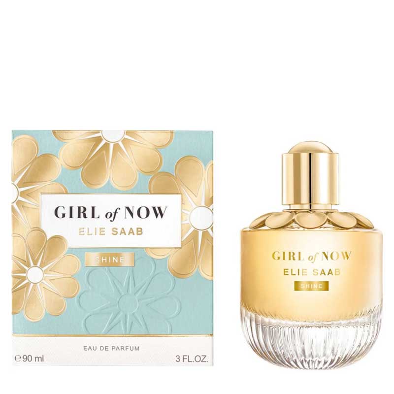 Elie Saab Girl Of Now Shine Eau de Parfum | radiant embodiment | Girl of Now spirit | solar | addictive variation | celebrates | modern woman's carefree | joyful essence | floral addiction | enhances ELIE SAAB signature notes.