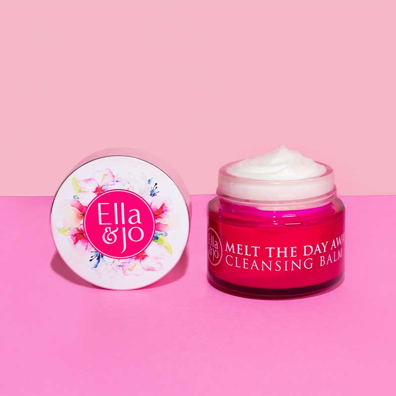 Ella & Jo Melt The Day Away Cleansing Balm | Balm-to-Oil Face Cleanser | Gently Dissolves Makeup and Impurities | Vegan Makeup Remover | Antioxidant-Rich | Softens, Hydrates, and Cleanses Skin