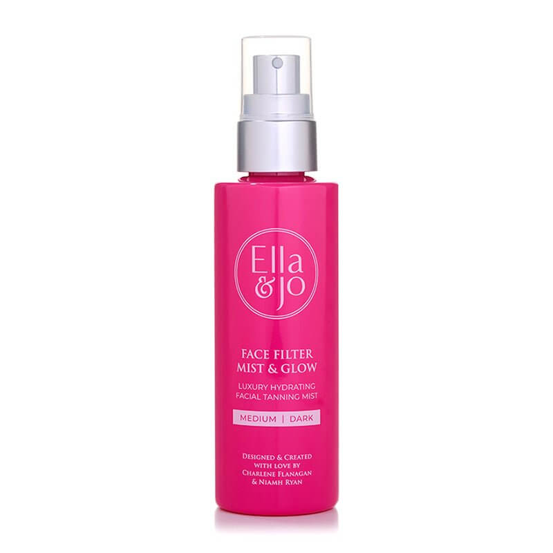 Ella & Jo | Face Filter Mist & Glow | Tanning Mist | sun-kissed tan | Hyaluronic Acid | Niacinamide | face tan | golden face tan | Light to Medium | Medium to Dark | natural-looking tan