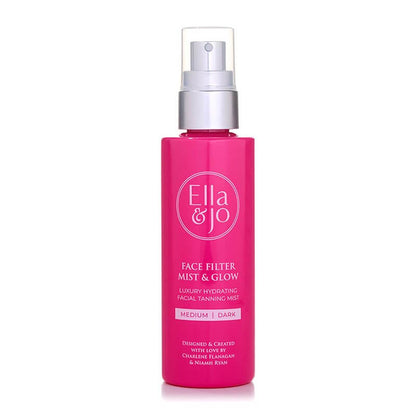 Ella & Jo | Face Filter Mist & Glow | Tanning Mist | sun-kissed tan | Hyaluronic Acid | Niacinamide | face tan | golden face tan | Light to Medium | Medium to Dark | natural-looking tan