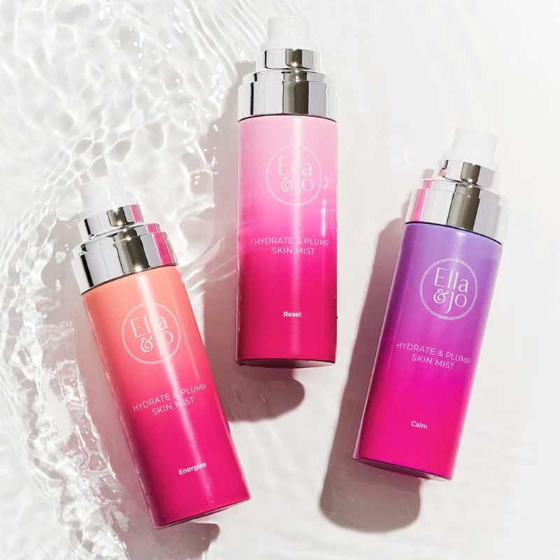 Ella & Jo Hydrate & Plump Skin Mists, Reset, energise and calm face mists