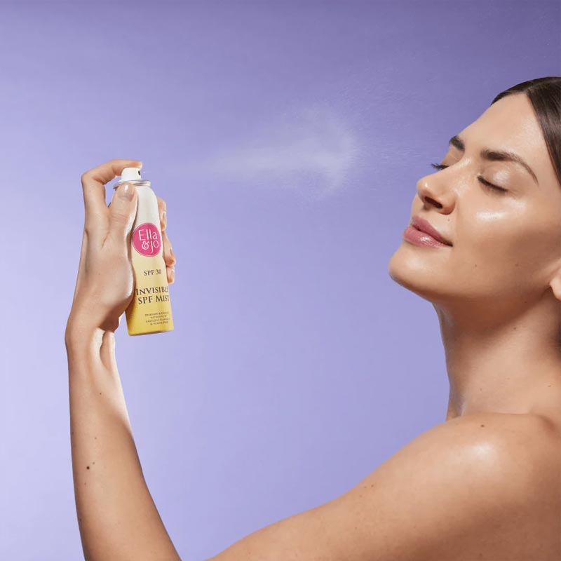 Ella & Jo Invisible SPF Mist SPF 30 | Convenient mist | Can be applied under and over makeup | Sun Care Innovation