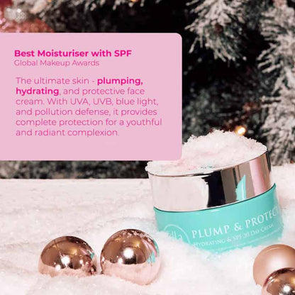 Ella & Jo Plump & Protect Hydrating SPF 30 Day Cream, UVA and UVB defense, hydrating face moisturiser