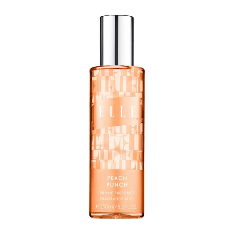 Elle Peach Punch Fragrance Mist | Fruity Elegance | Luscious Peach Punch Essence | Harmony of Tangerine, Watermelon, Pear, Peach | Soft Jasmine Allure | Warmth of Musk, Vanilla, Sandalwood