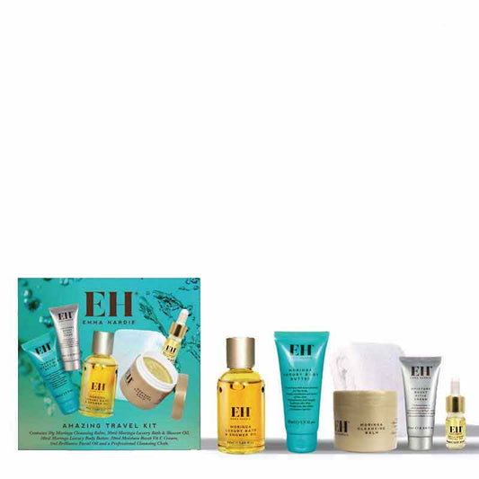 Emma Hardie Amazing Travel Kit, Emma Hardie Moringa Cleansing Balm, skincare set, travel size skincare