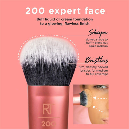  Real Techniques | Expert Face Brush | ultimate brush | makeup application | flawless base | perfect finish | synthetic fibres | super-soft feel | distributing | blending | makeup | skin | stylish brush | sleek look | fits perfectly | makeup bag