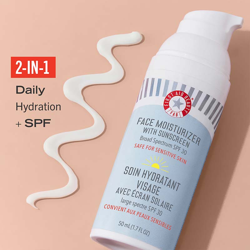 First Aid Beauty Ultra Repair Face Moisturiser with Sunscreen Broad Spectrum SPF 30 | skincare | spf | face mosituriser with spf | sensitive skin moisturiser 