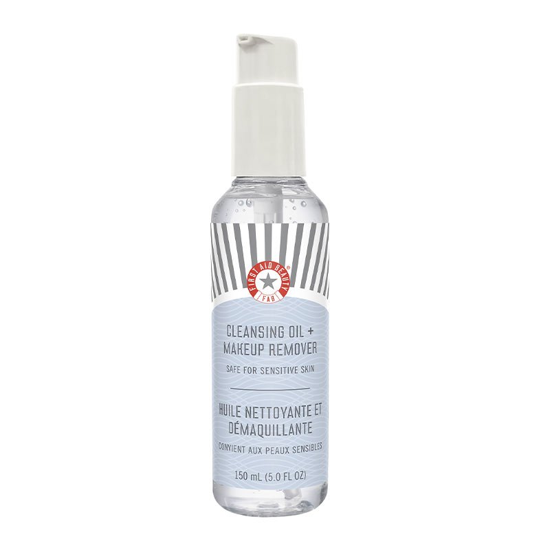 First Aid Beauty Cleansing Oil and Makeup Remover | 2 in 1 oil to foam cleanser | pores uneven texture acne blemishes
