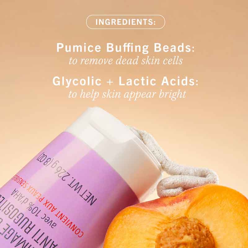 First Aid Beauty KP Bump Eraser Body with 10% AHA - Peach Scent Key Ingredients
